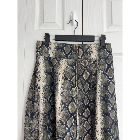 Gracia Pleated Satin Wide Leg Pants Women Medium  Snake Print Flowy Boho - Picture 4 of 13